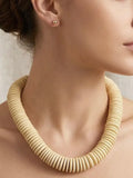 Wooden Disc Necklace in Natural