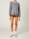Alameda Stripe Sweater in Heather Grey