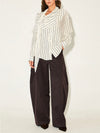 Darling Drape Top in White & Brown