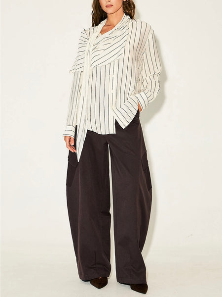 Darling Drape Top in White & Brown