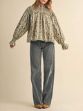 So Yoked To See You Blouse in Cream Garden