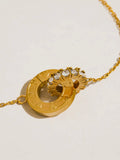 Glazine CZ Circle Pendant Necklace