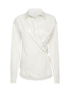 Stretch Poplin Button Shift Shirt in Cloud White