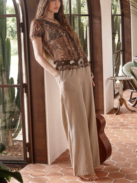 Garden Gate Beach Pant in Gingham