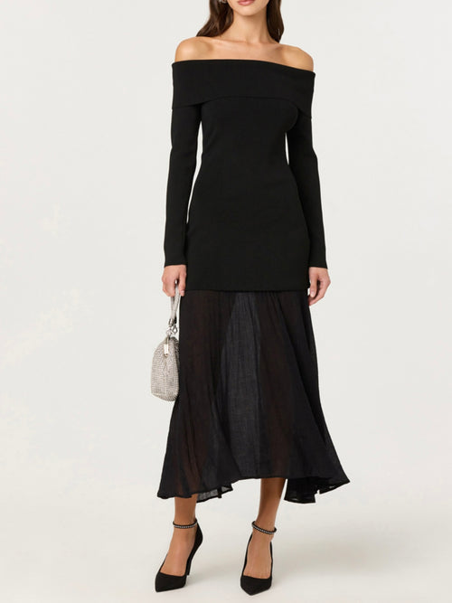 Lidia Off The Shoulder Dress in Black