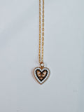 Black & White Heart Charm Necklace