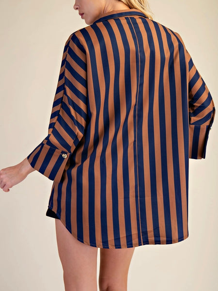Standing Ovation Button Up in Camel