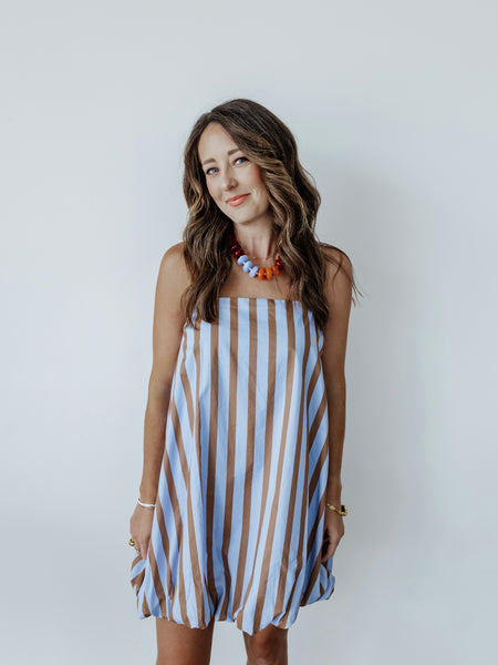 Stay In The Lines Mini in Blue & Brown