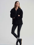 Theresa Half Zip Fleece Combo in Black