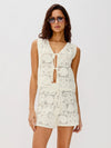 X RAILS Paz Top in White Seashell Crochet