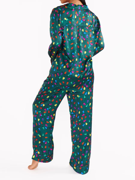 Classic PJ Set in Festive Lights Silky