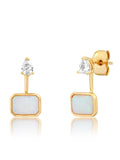 Emerald Cut Ear Jacket in Opal