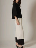 Charlotte Quarter Length Sleeve Top in Black
