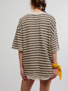 All Love Stripe Pocket Tee in Tea Combo