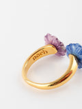 Blue & Violet Aster Flowers Face To Face Ring