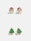 Spruced Up Santa Earring Set