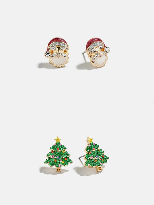 Spruced Up Santa Earring Set