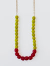 Color Block Bead Chain Necklace in Chartreuse