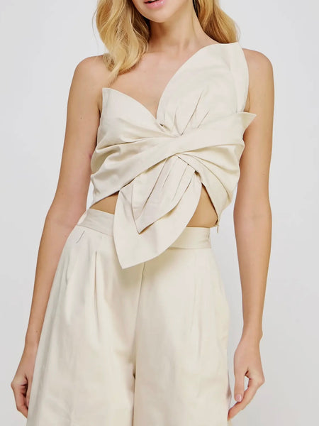 He Loves Me Knot Top in Ecru