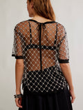 Loir Embellished Knit Top in Black