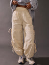 Tied To Side Joggers in White Melange