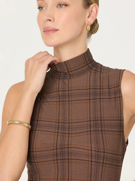 Leigha Dress in Brown Plaid