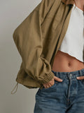 Call Me Cord Barn Jacket in Khaki