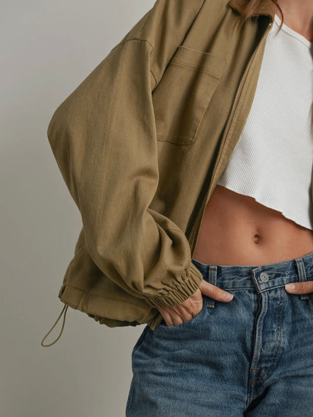 Call Me Cord Barn Jacket in Khaki
