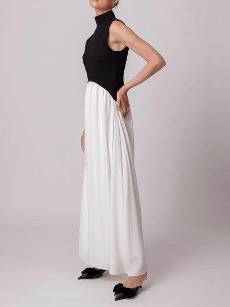 Masha Dress in Black & Cream