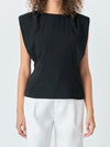 Strong Shoulders Top in Black