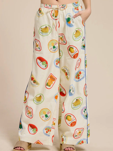 Zesty Summer Pants in Fruit Stickers