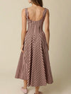 Bottom Line Maxi Dress in Pink & Brown