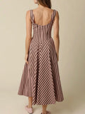 Bottom Line Maxi Dress in Pink & Brown