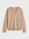 The Cozy V Neck Sweater in Dune Mist