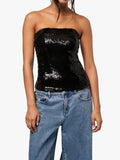 Sequin Corset Top in Black