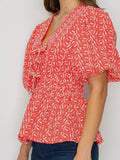In A Cinch Eyelet Top in Coral
