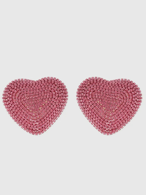 Sweet On You Pave Studs in Pink