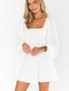 Marianna Mini Dress in White Clip Butterfly