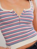 Striped Simply Soft Cami in Peri Combo