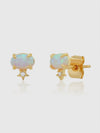 Oval Glass Studs in Opal
