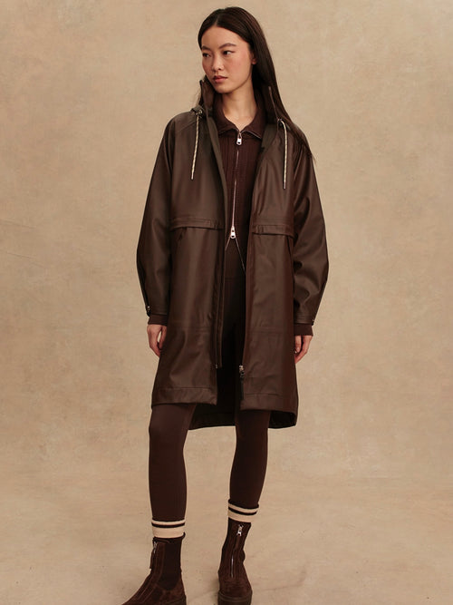 Kirsten Rain Coat in Dark Truffle