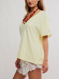 Nina V Neck Tee in Lemon Water