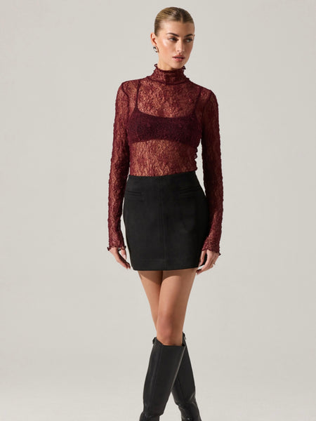Kyra Top in Wine