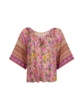 Swan Lake Flutter Sleeve Blouse in Lilac Rose