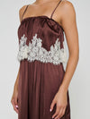 Emmylou Maxi Dress in Chocolate Satin Lace
