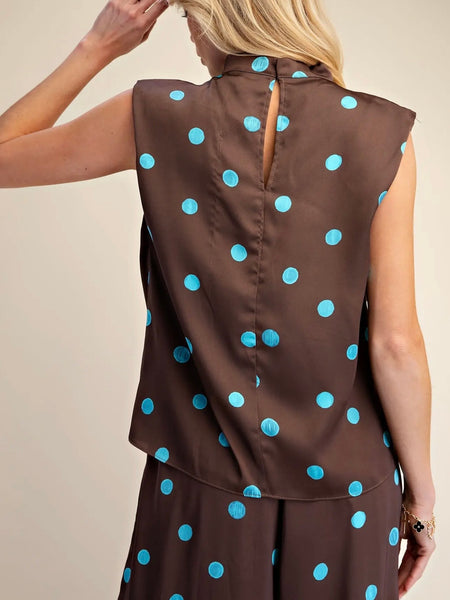 Polka Your Dot Blouse in Brown