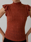 Falling for Frills Top in Rust