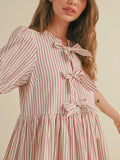 Stripe Me Down Mini Dress in Red