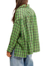 Cardiff Plaid Top in Green Combo