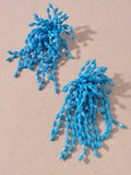 Confetti Fringe Earrings in Blue